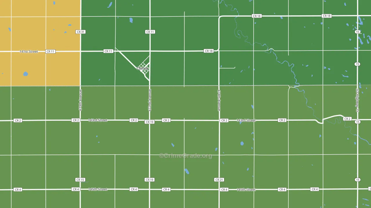 Corona, SD Map of Drug-Related Crime Rates