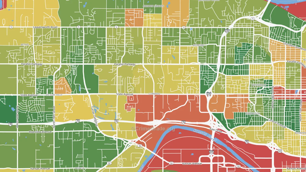 Coronado, Kansas City, KS Map of Drug-Related Crime Rates