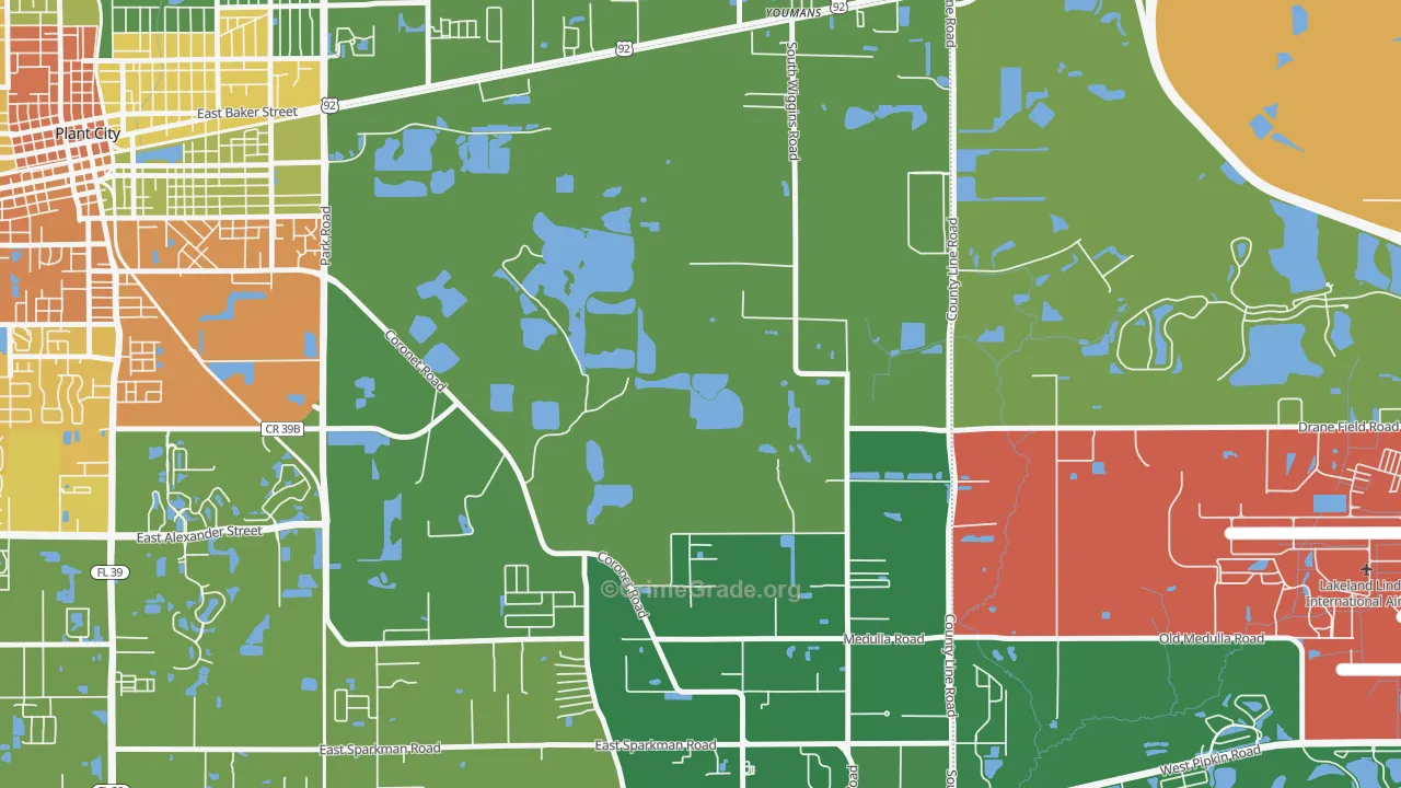 Coronet, FL Map of Drug-Related Crime Rates