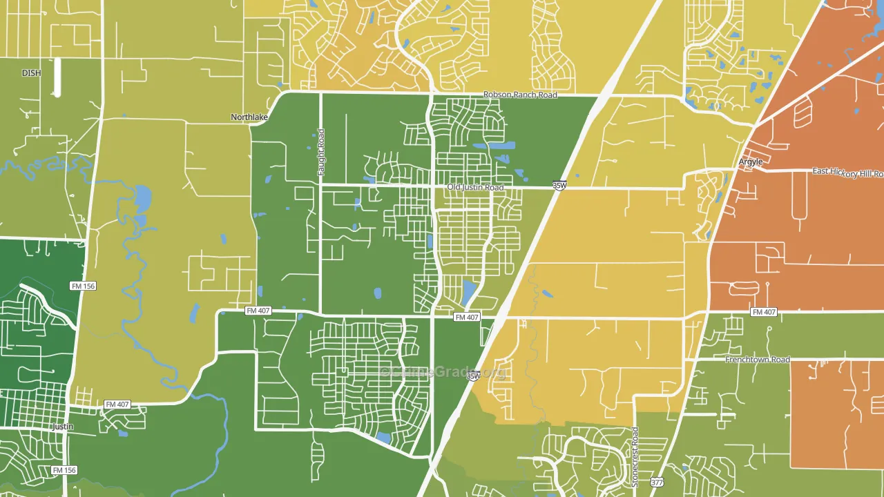 Corral City, TX Map of Drug-Related Crime Rates