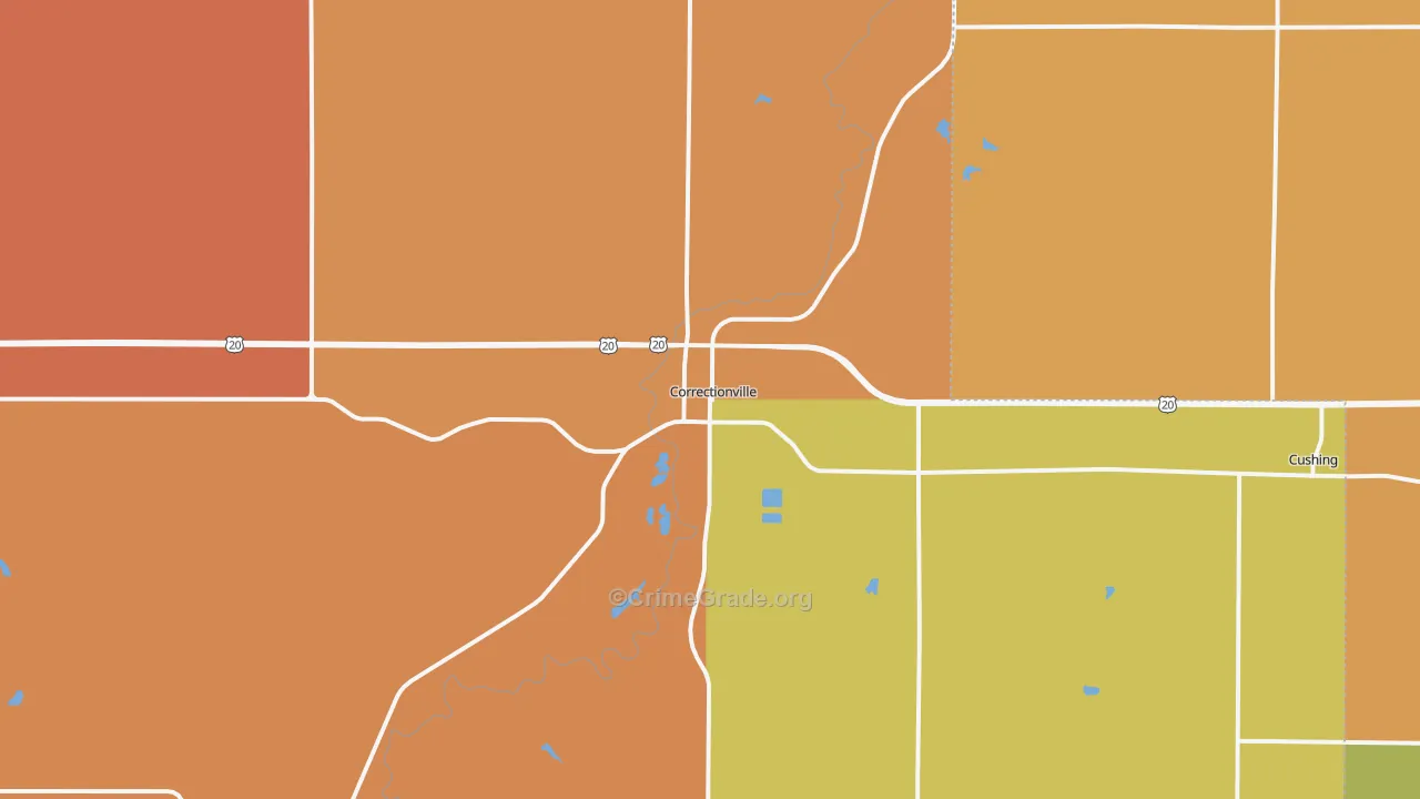 Correctionville, IA Map of Drug-Related Crime Rates