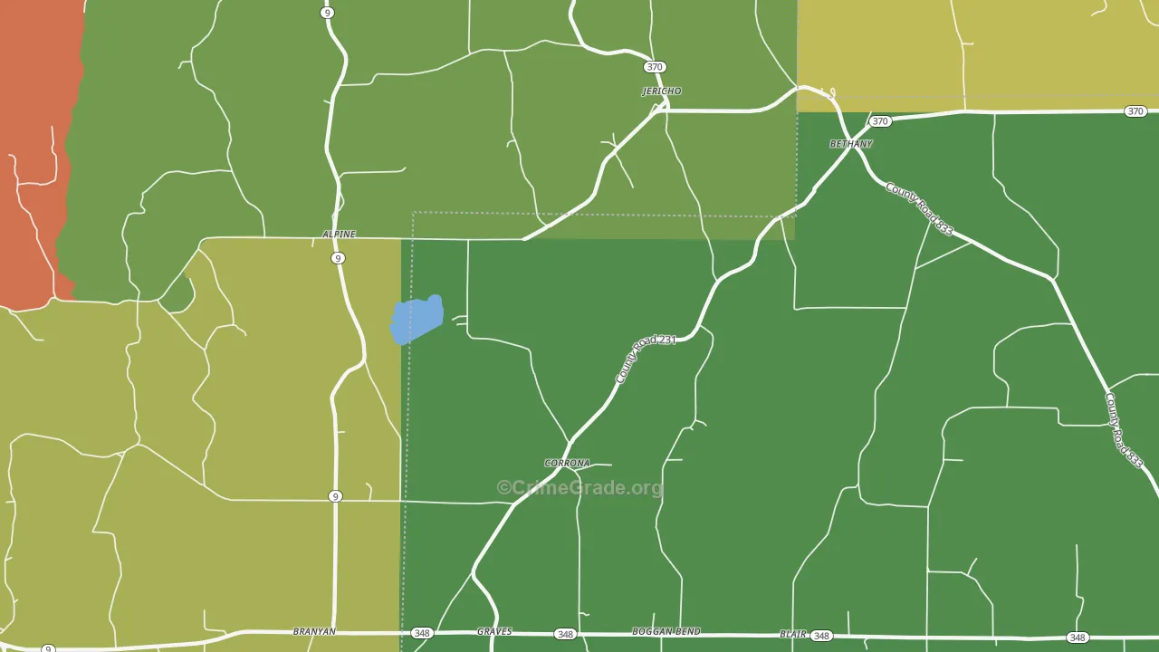 Corrona, MS Map of Drug-Related Crime Rates