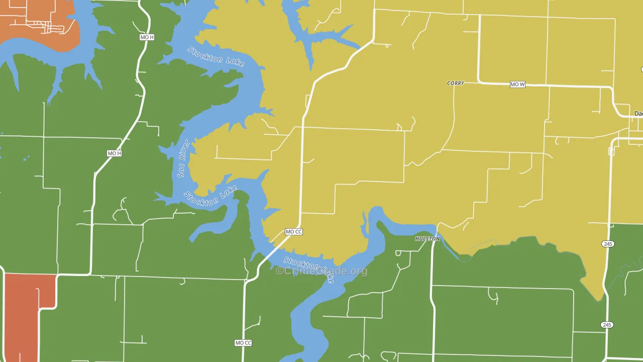 Corry, MO Map of Drug-Related Crime Rates