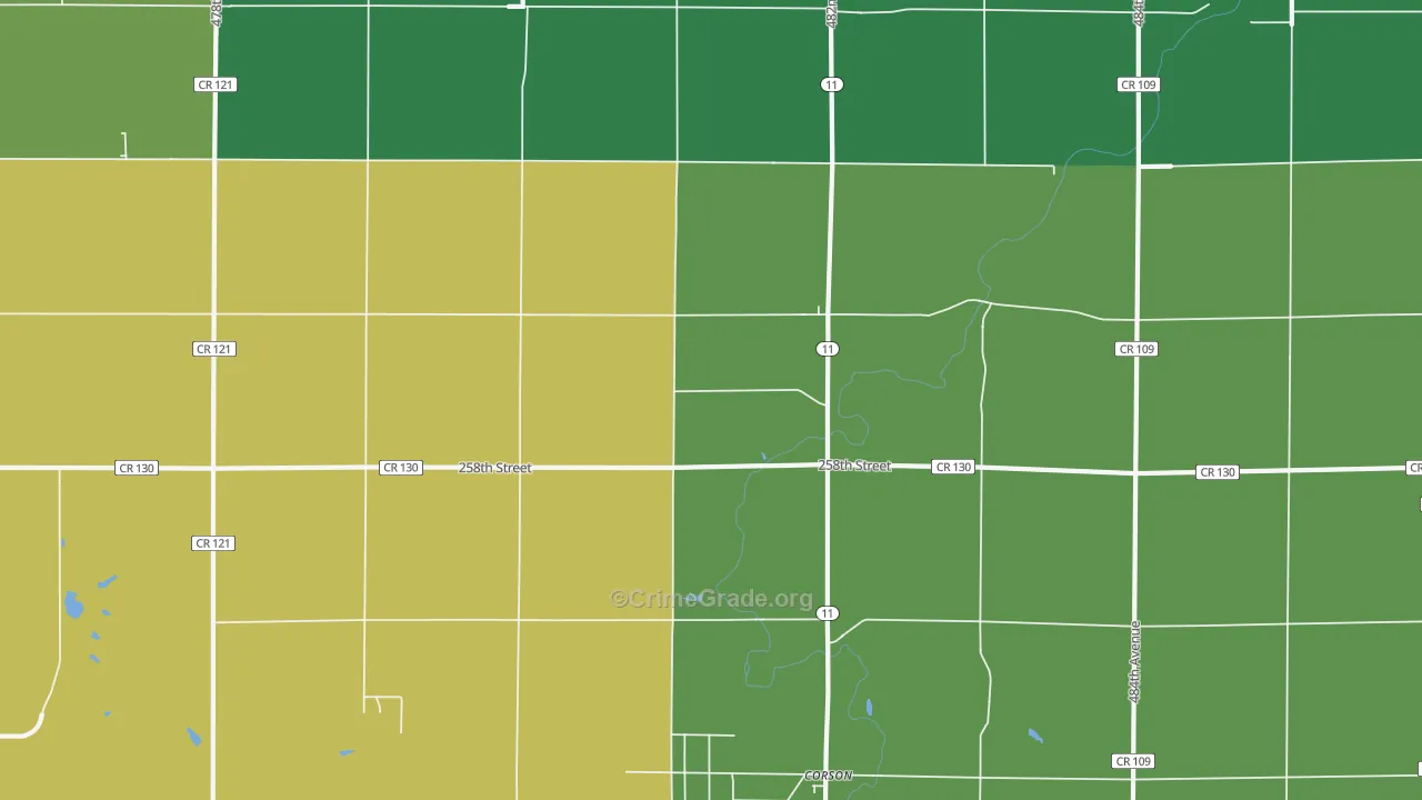 Corson, SD Map of Drug-Related Crime Rates