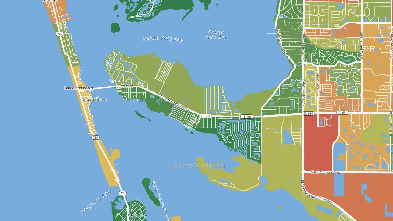 Cortez, Bradenton, FL Map of Drug-Related Crime Rates