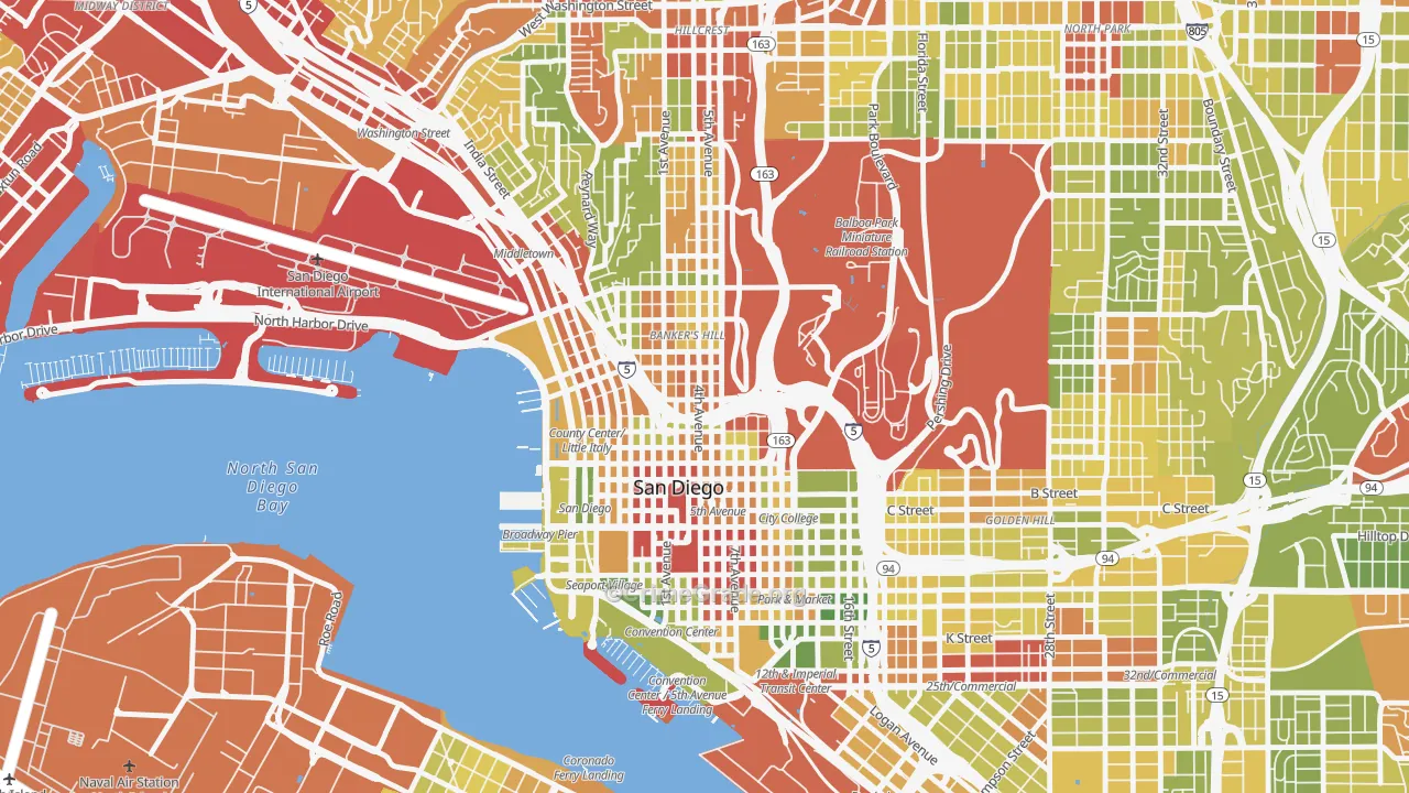 Cortez Hill, San Diego, CA Map of Drug-Related Crime Rates