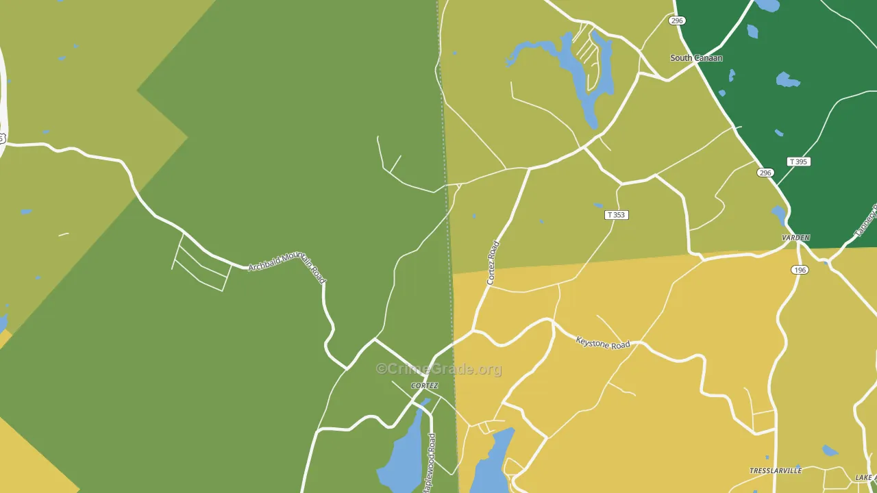 Cortez, PA Map of Drug-Related Crime Rates