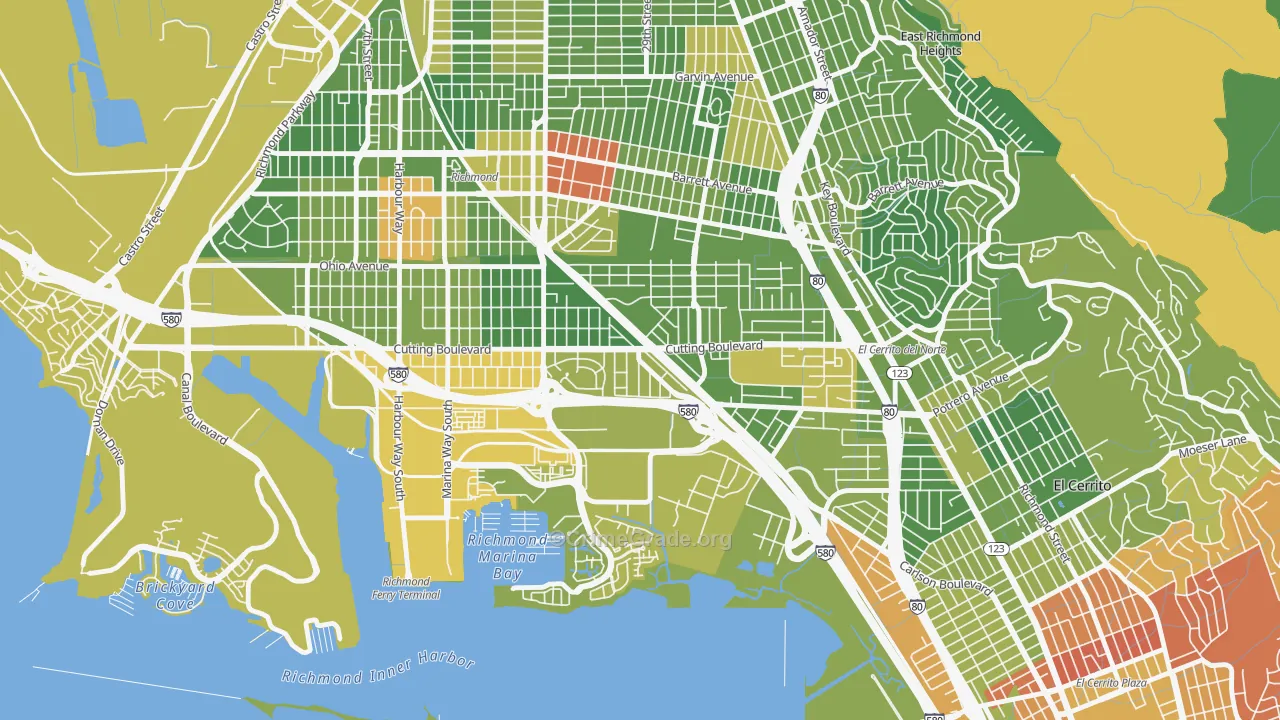 Cortez-Stege, Richmond, CA Map of Drug-Related Crime Rates