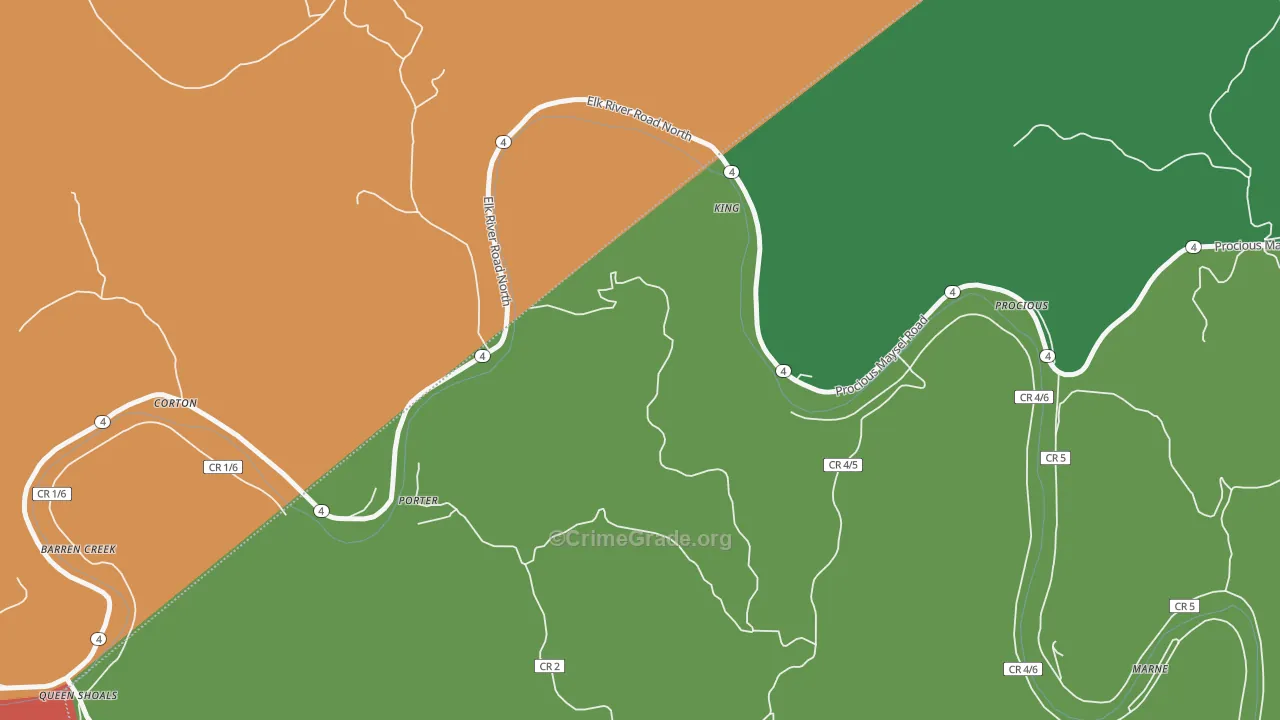 Corton, WV Map of Drug-Related Crime Rates