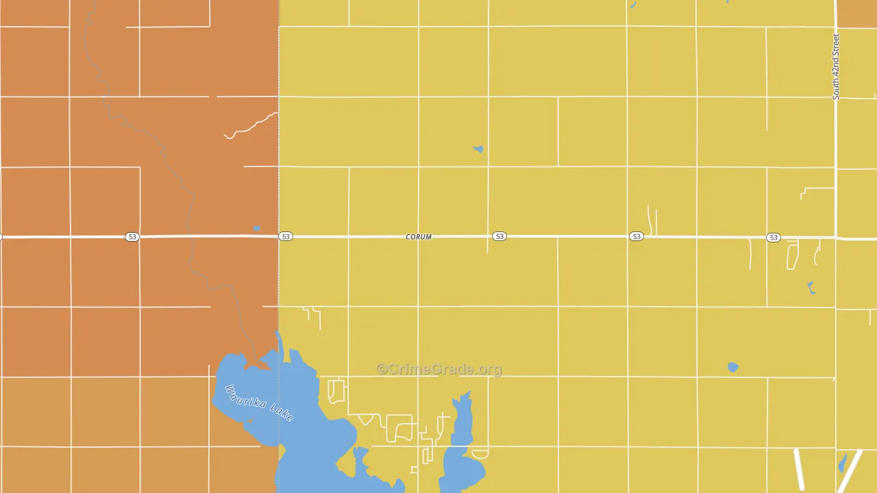 Corum, OK Map of Drug-Related Crime Rates