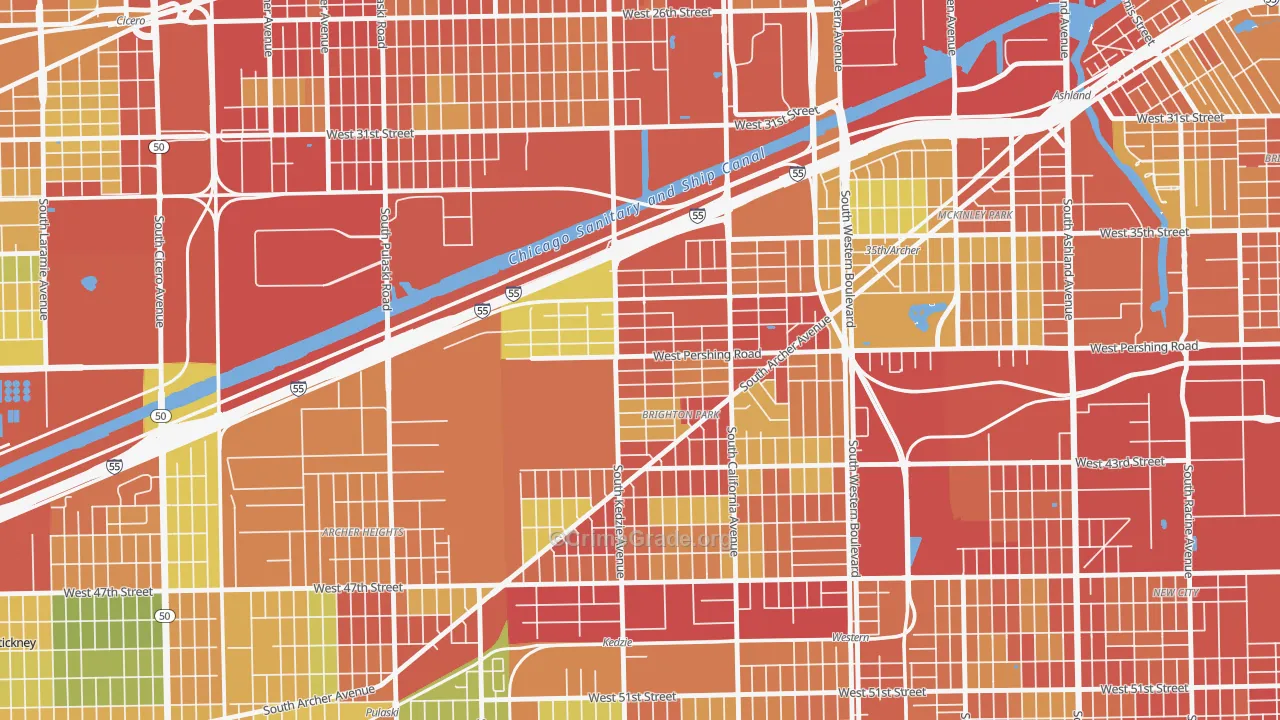 Corwith, Chicago, IL Map of Drug-Related Crime Rates