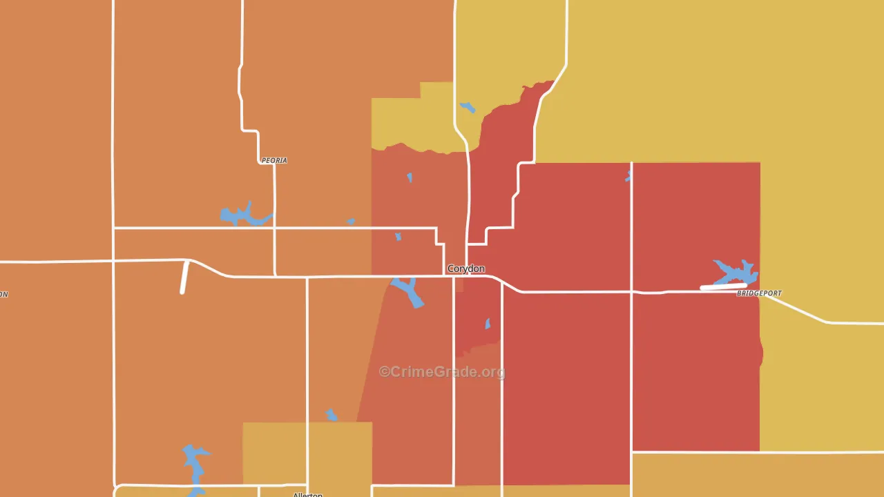Corydon, IA Map of Drug-Related Crime Rates