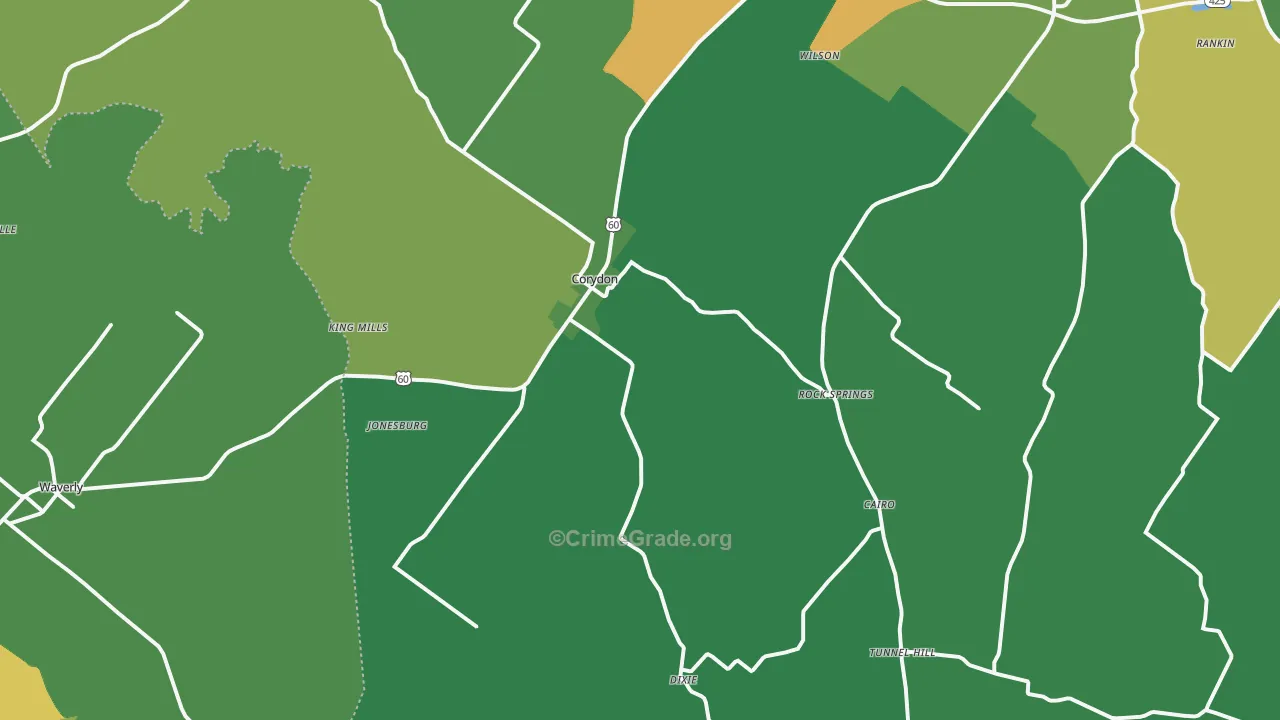 Corydon, KY Map of Drug-Related Crime Rates