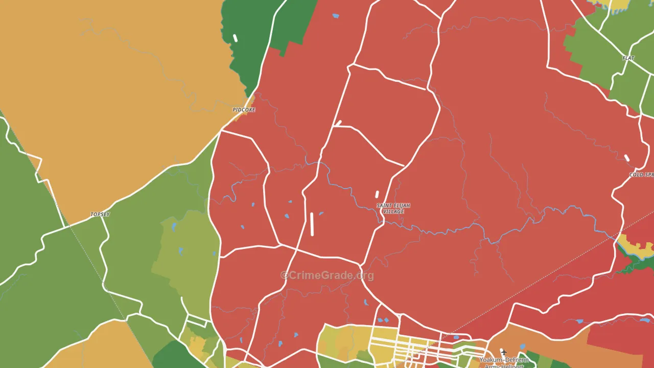 Coryell County, TX Map of Drug-Related Crime Rates