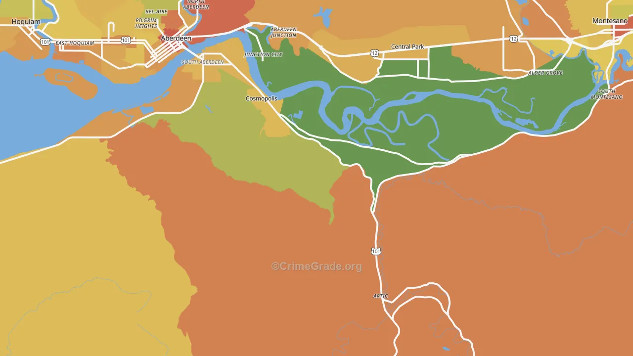 Cosmopolis, WA Map of Drug-Related Crime Rates