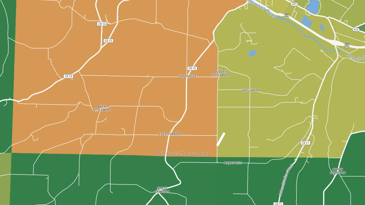 Coss Corners, NY Map of Drug-Related Crime Rates