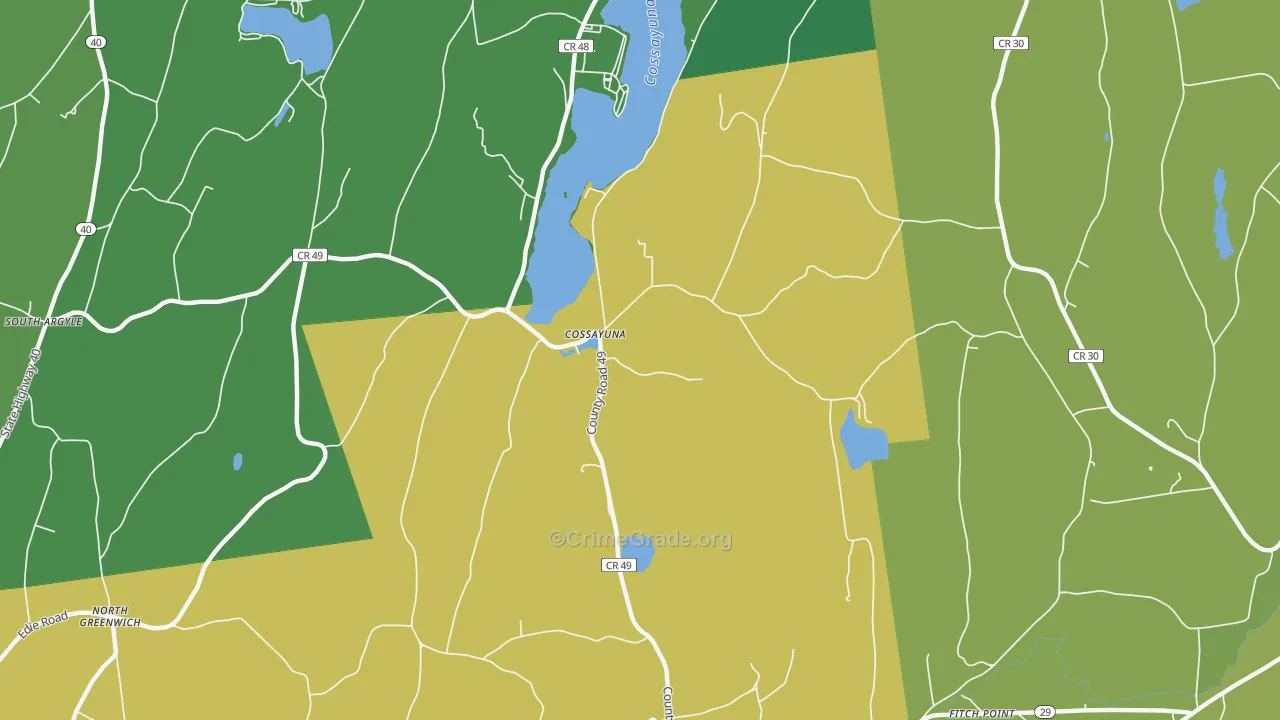 Cossayuna, NY Map of Drug-Related Crime Rates
