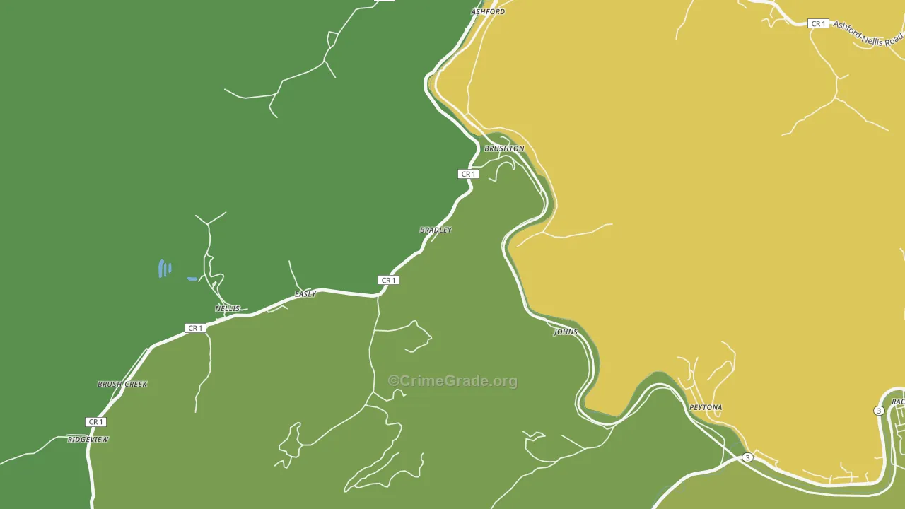 Costa, WV Map of Drug-Related Crime Rates