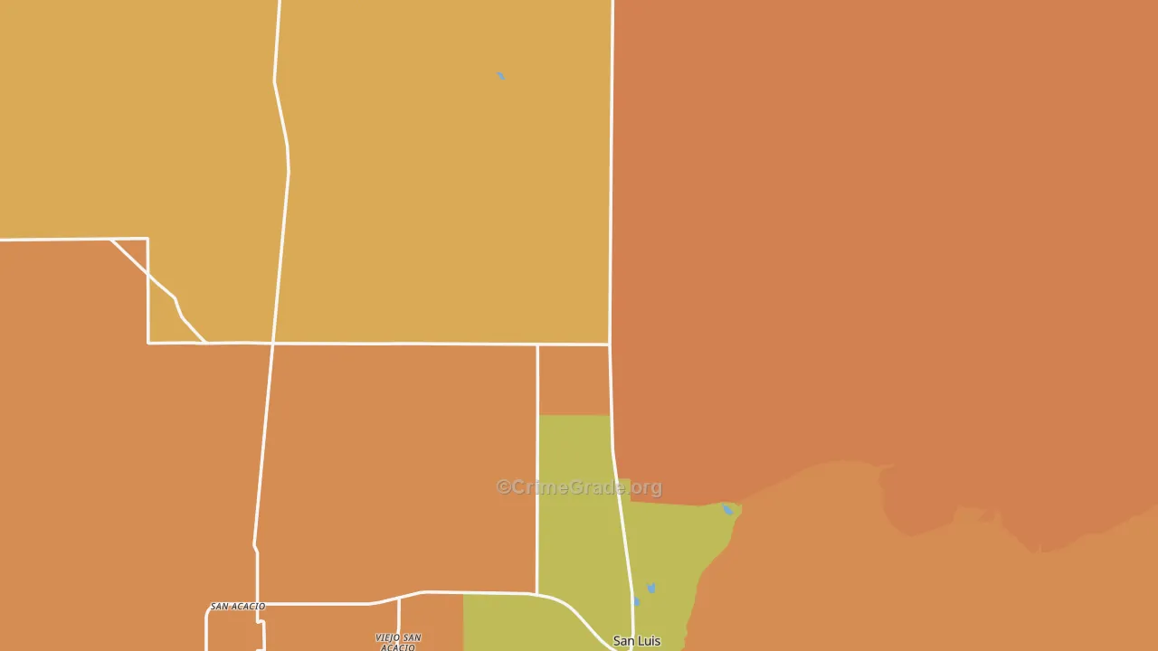 Costilla County, CO Map of Drug-Related Crime Rates