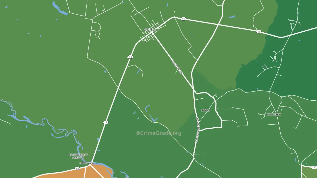 Costin, NC Map of Drug-Related Crime Rates