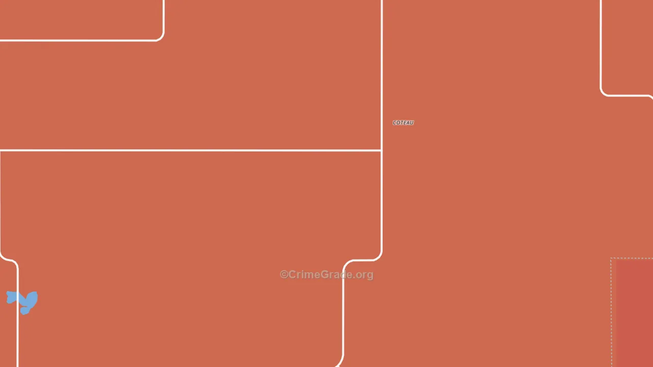 Coteau, ND Map of Drug-Related Crime Rates