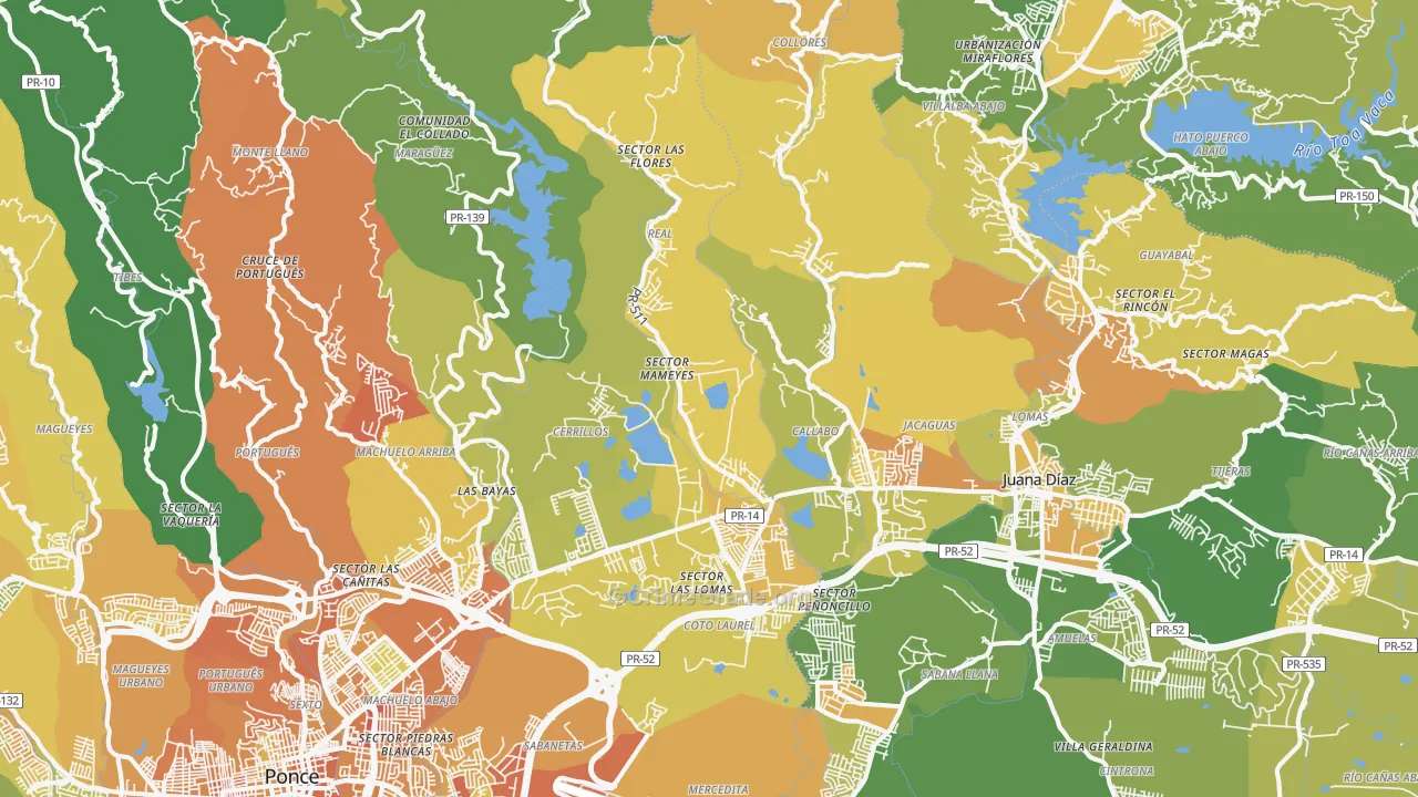 Coto Laurel, PR Map of Drug-Related Crime Rates