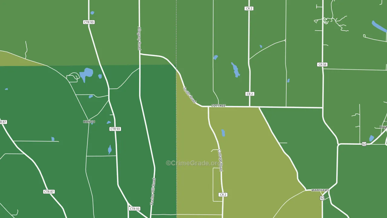 Cottage, NY Map of Drug-Related Crime Rates