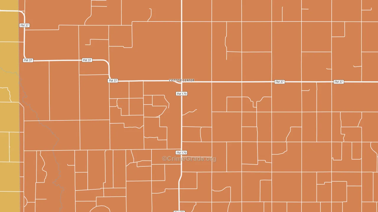 Cotton Center, TX Map of Drug-Related Crime Rates