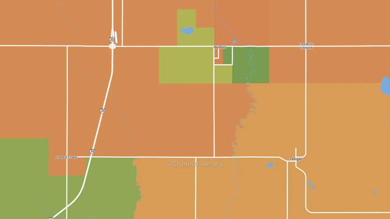 Cotton County, OK Map of Drug-Related Crime Rates