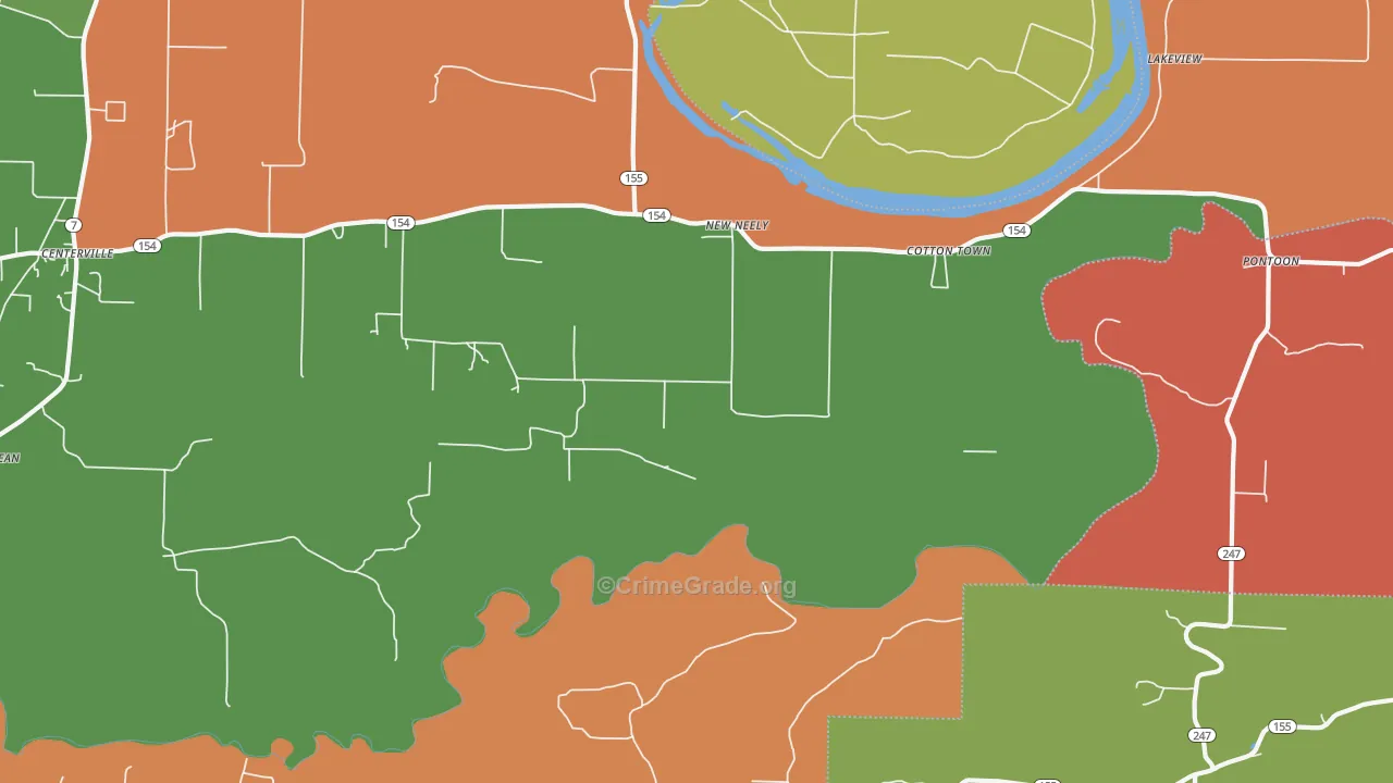 Cotton Town, AR Map of Drug-Related Crime Rates