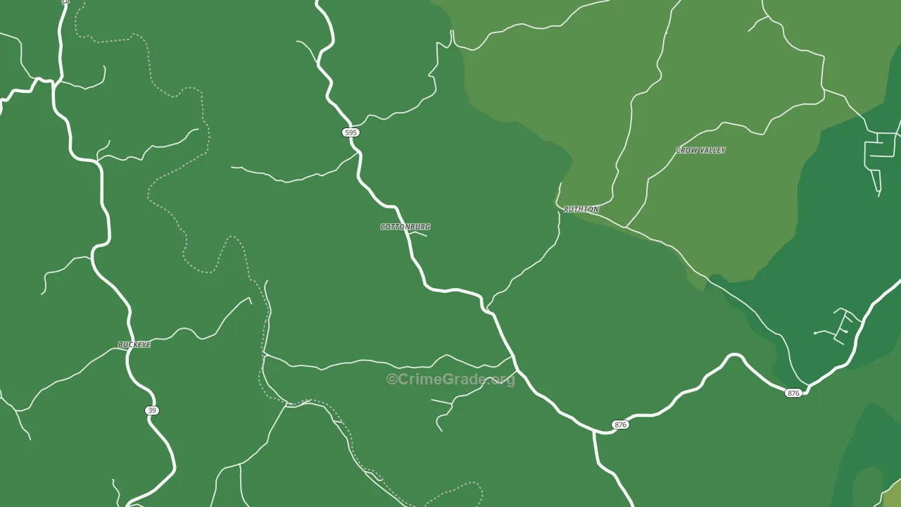 Cottonburg, KY Map of Drug-Related Crime Rates