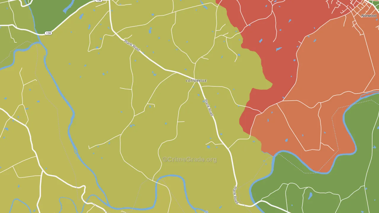 Cottonville, NC Map of Drug-Related Crime Rates