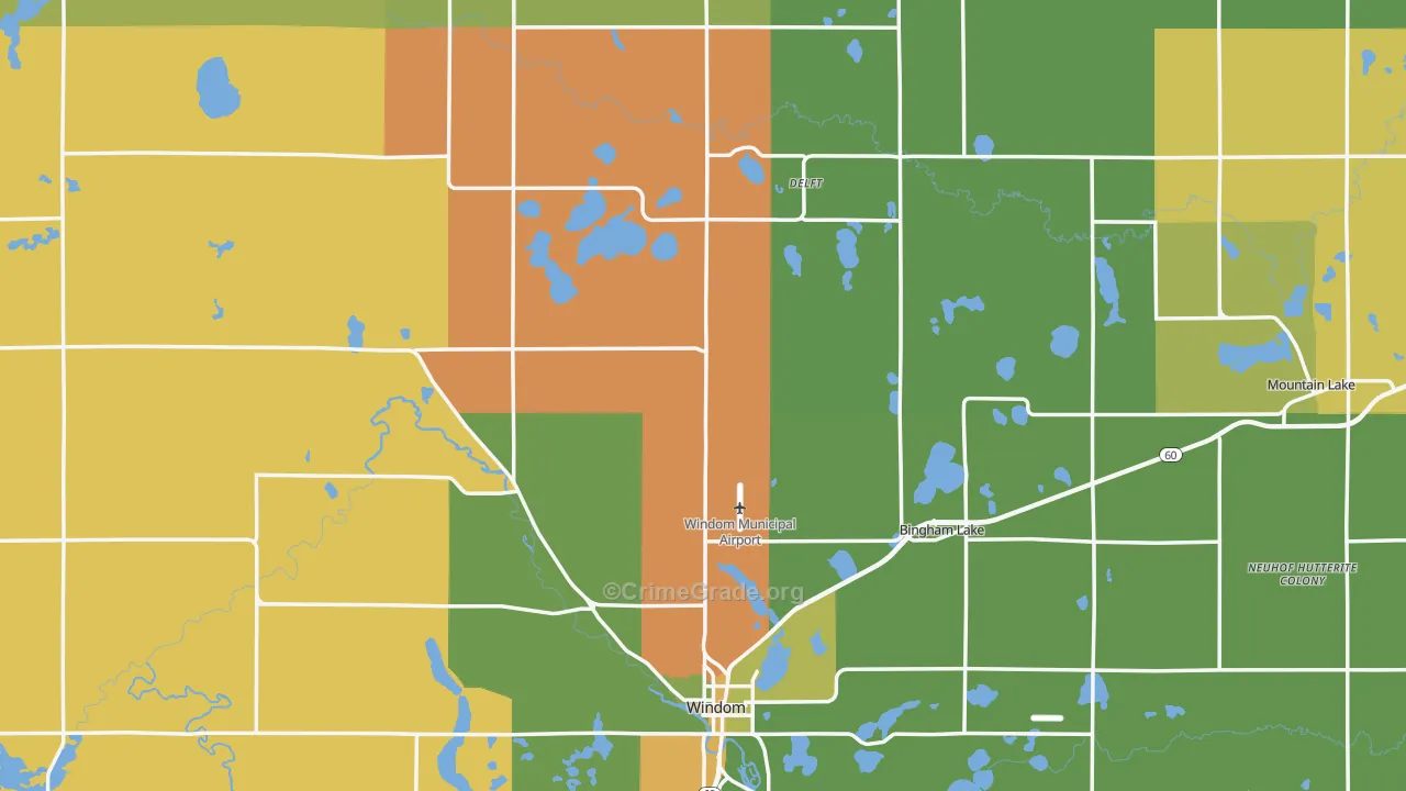 Cottonwood County, MN Map of Drug-Related Crime Rates