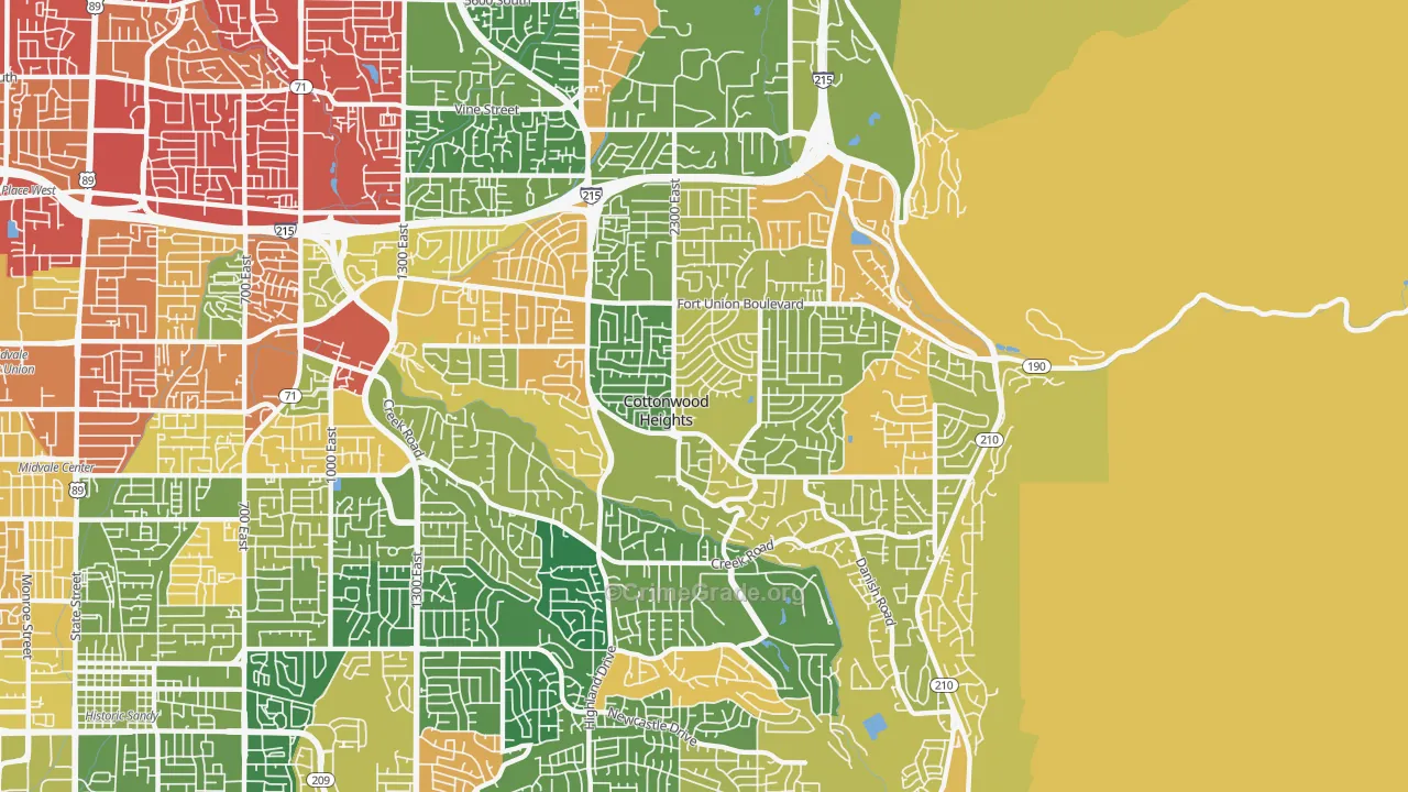 Cottonwood Heights, UT Map of Drug-Related Crime Rates