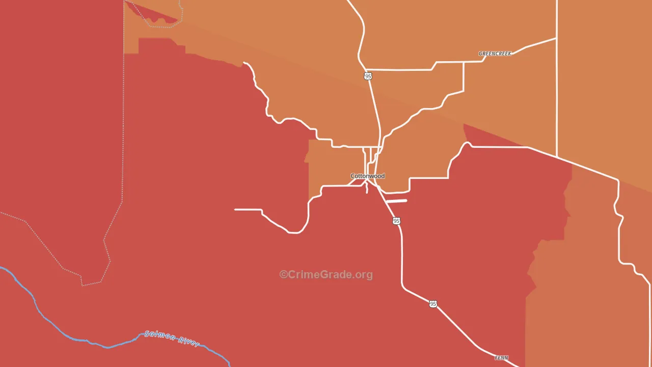 Cottonwood, ID Map of Drug-Related Crime Rates