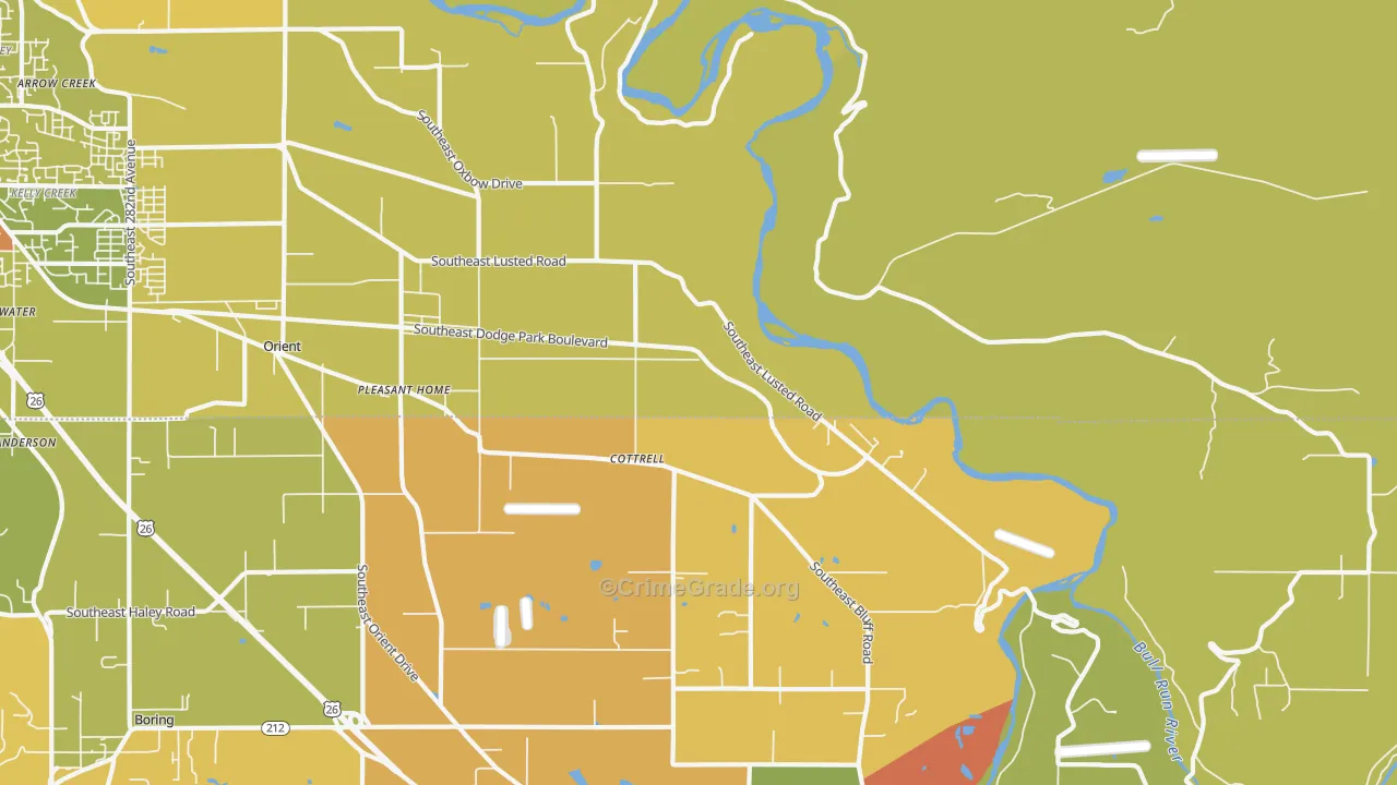 Cottrell, OR Map of Drug-Related Crime Rates