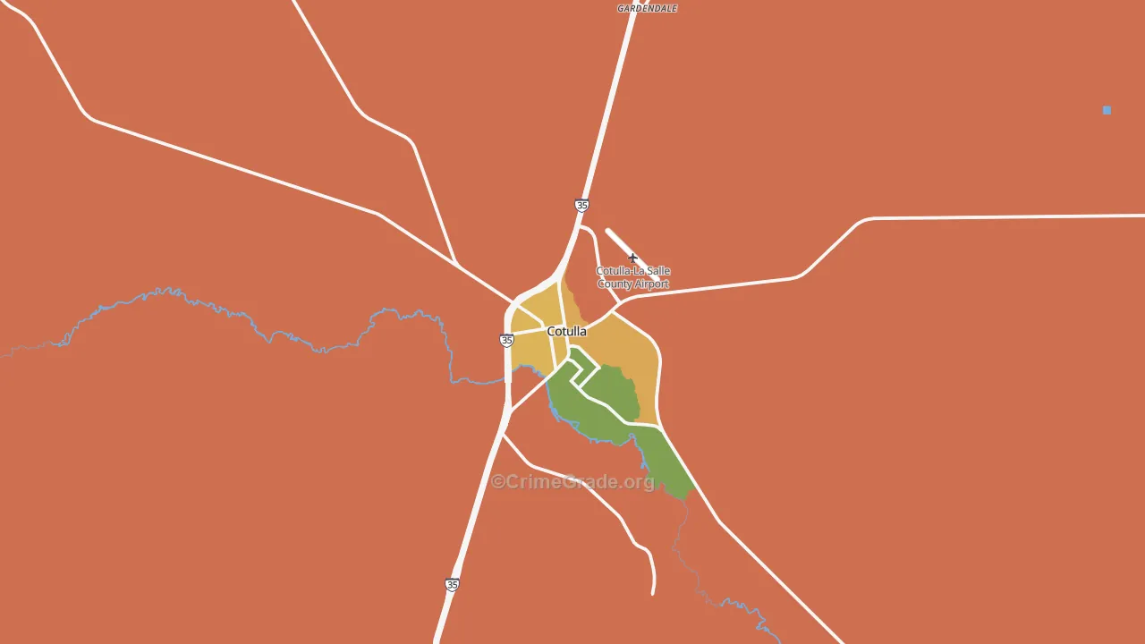 Cotulla, TX Map of Drug-Related Crime Rates
