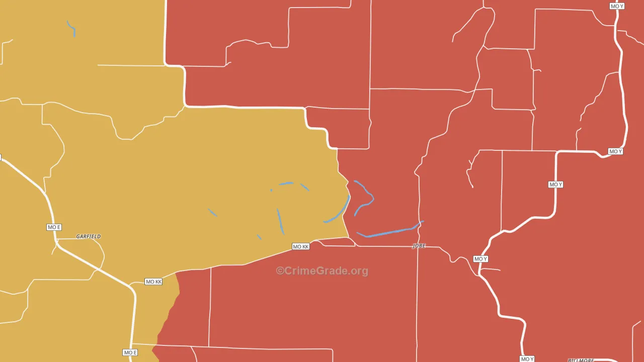 Couch, MO Map of Drug-Related Crime Rates