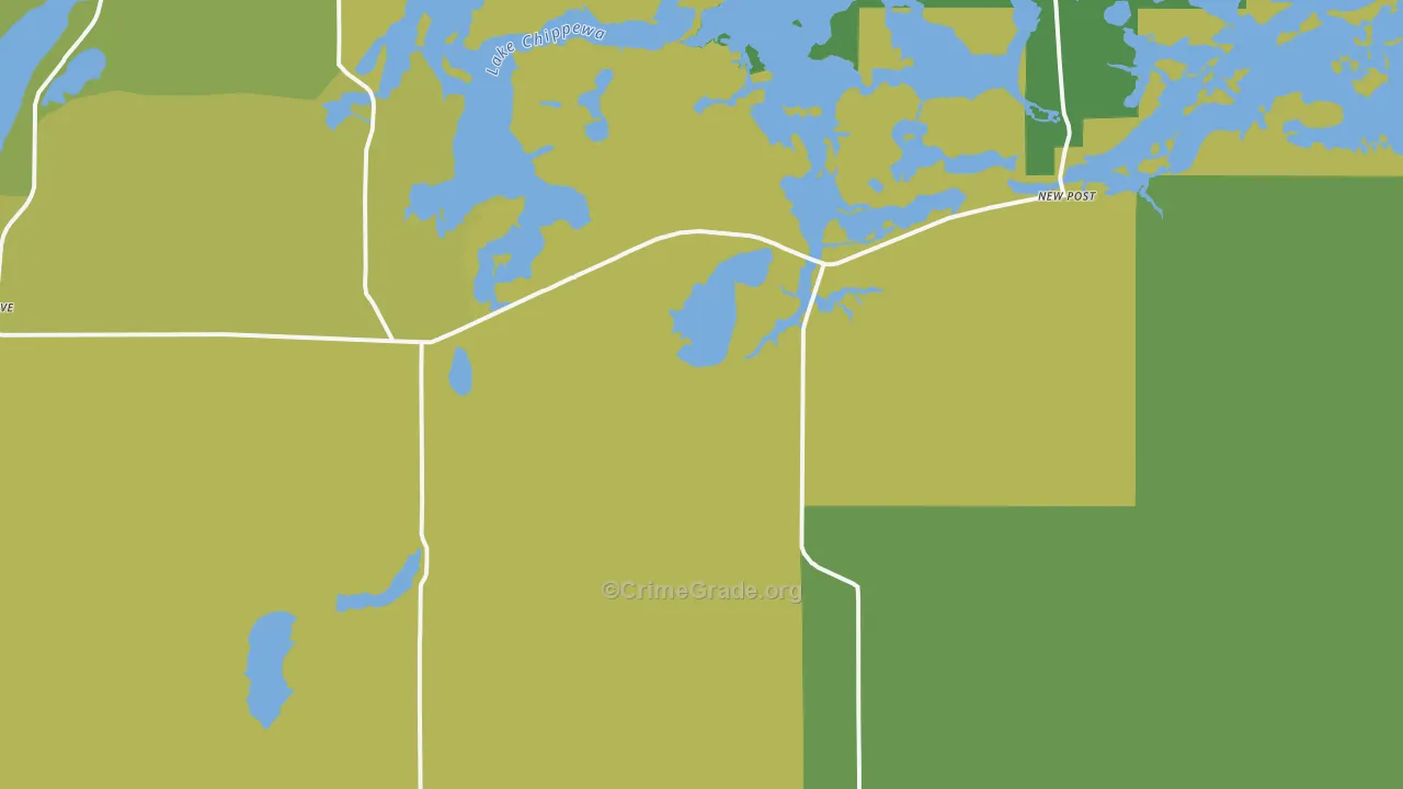 Couderay, WI Map of Drug-Related Crime Rates
