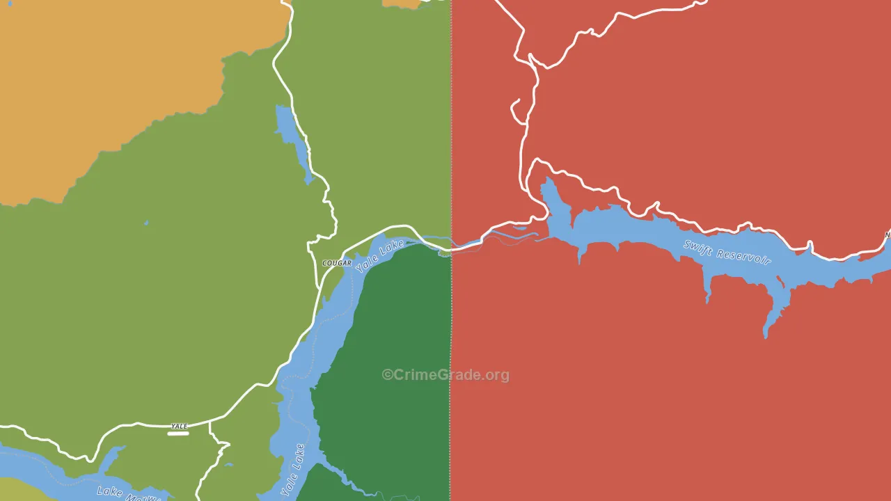 Cougar, WA Map of Drug-Related Crime Rates