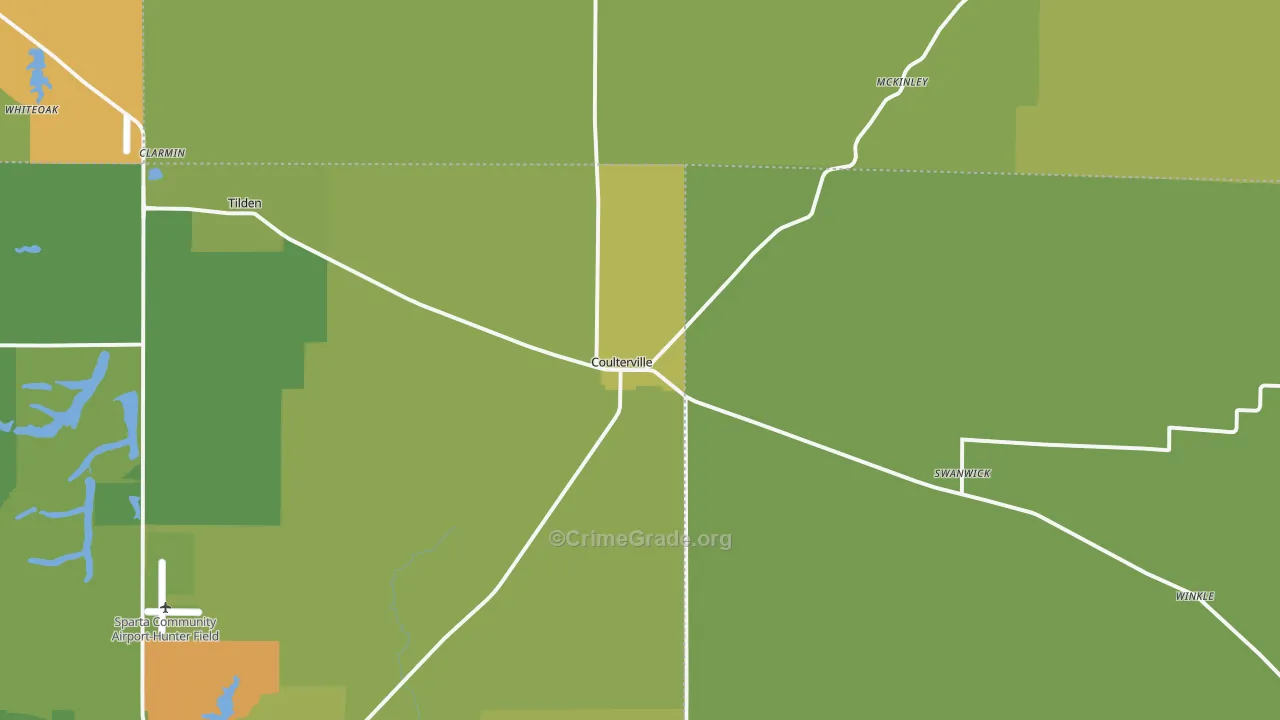 Coulterville, IL Map of Drug-Related Crime Rates
