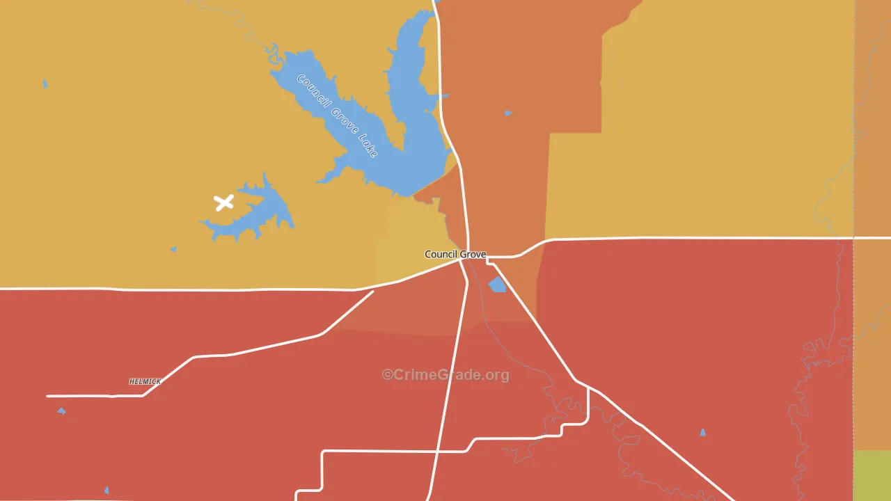 Council Grove, KS Map of Drug-Related Crime Rates