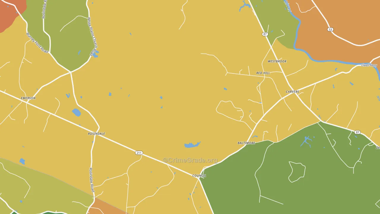 Council, NC Map of Drug-Related Crime Rates