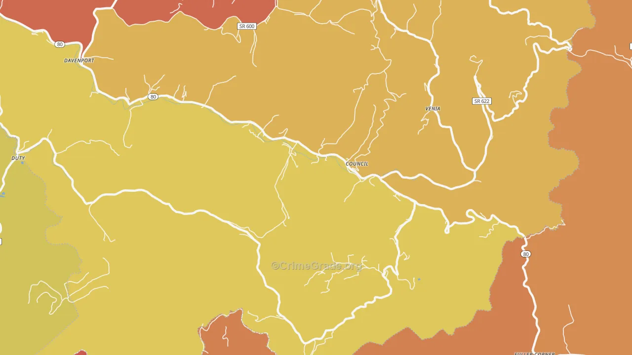 Council, VA Map of Drug-Related Crime Rates