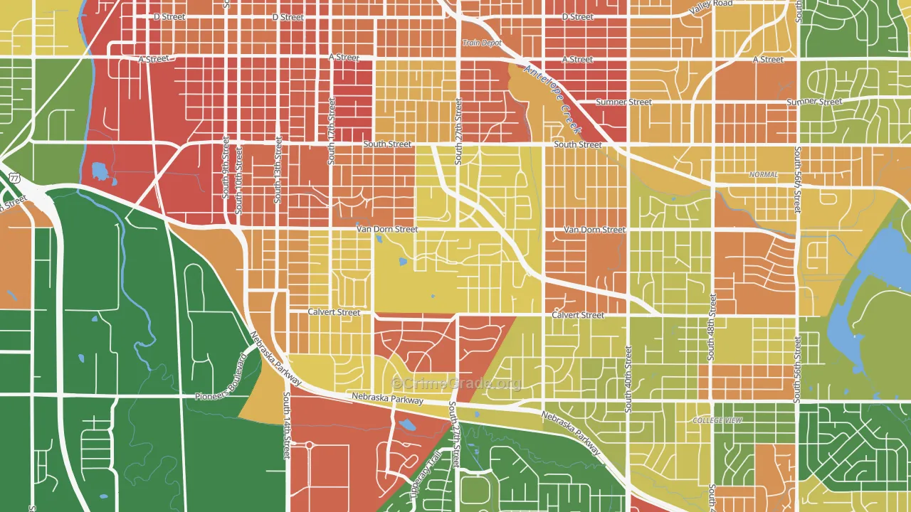 Country Club, Lincoln, NE Map of Drug-Related Crime Rates