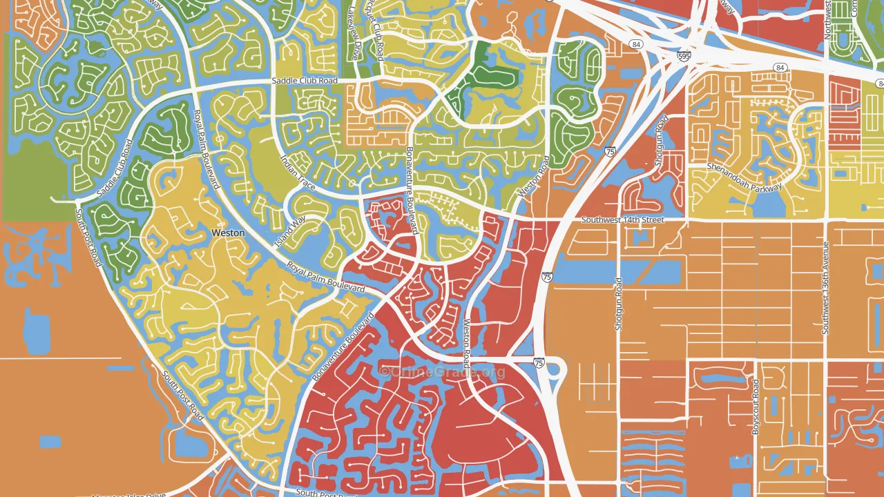 Country Isles, Weston, FL Map of Drug-Related Crime Rates