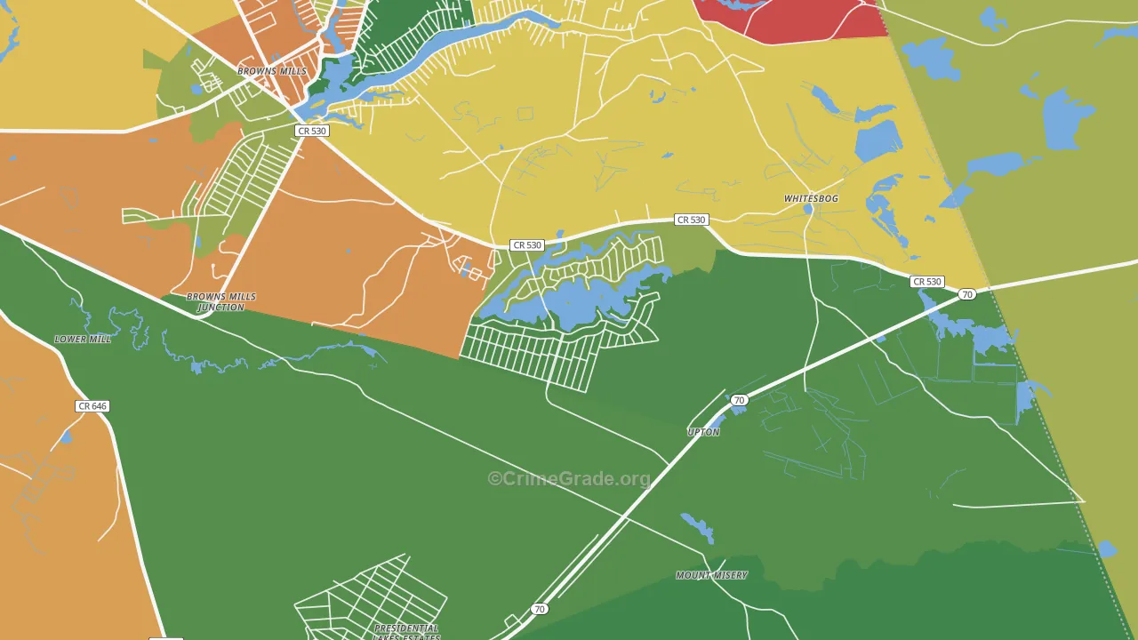 Country Lake Estates, NJ Map of Drug-Related Crime Rates