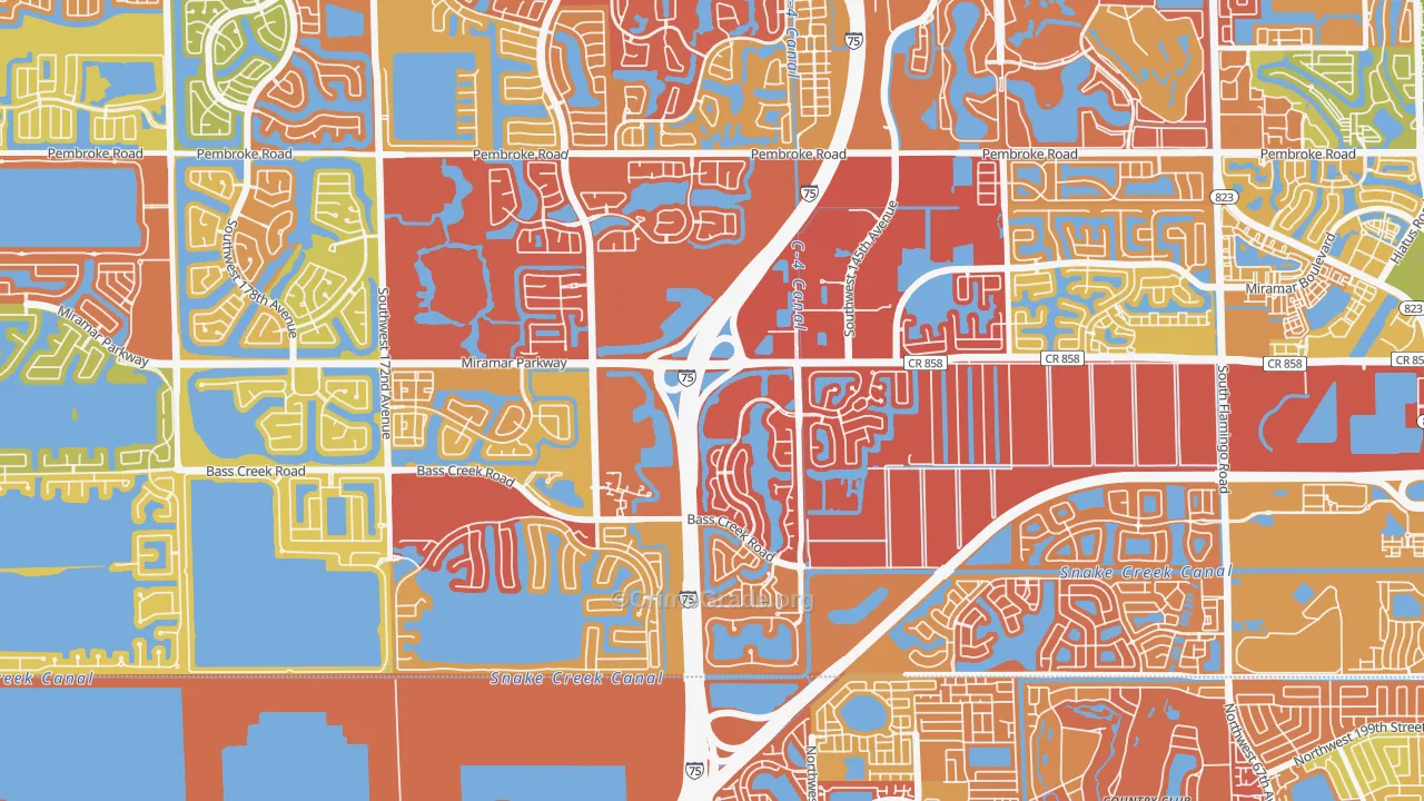 Country Lakes, Miramar, FL Map of Drug-Related Crime Rates