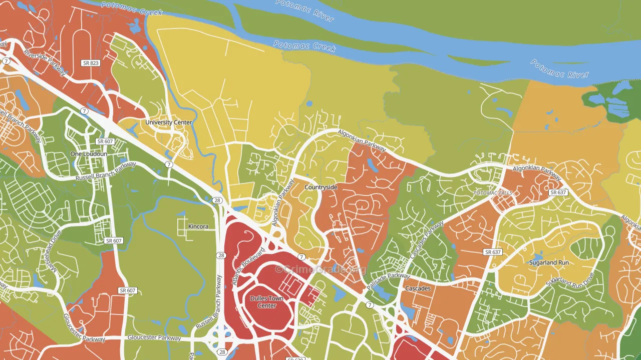 Countryside, VA Map of Drug-Related Crime Rates