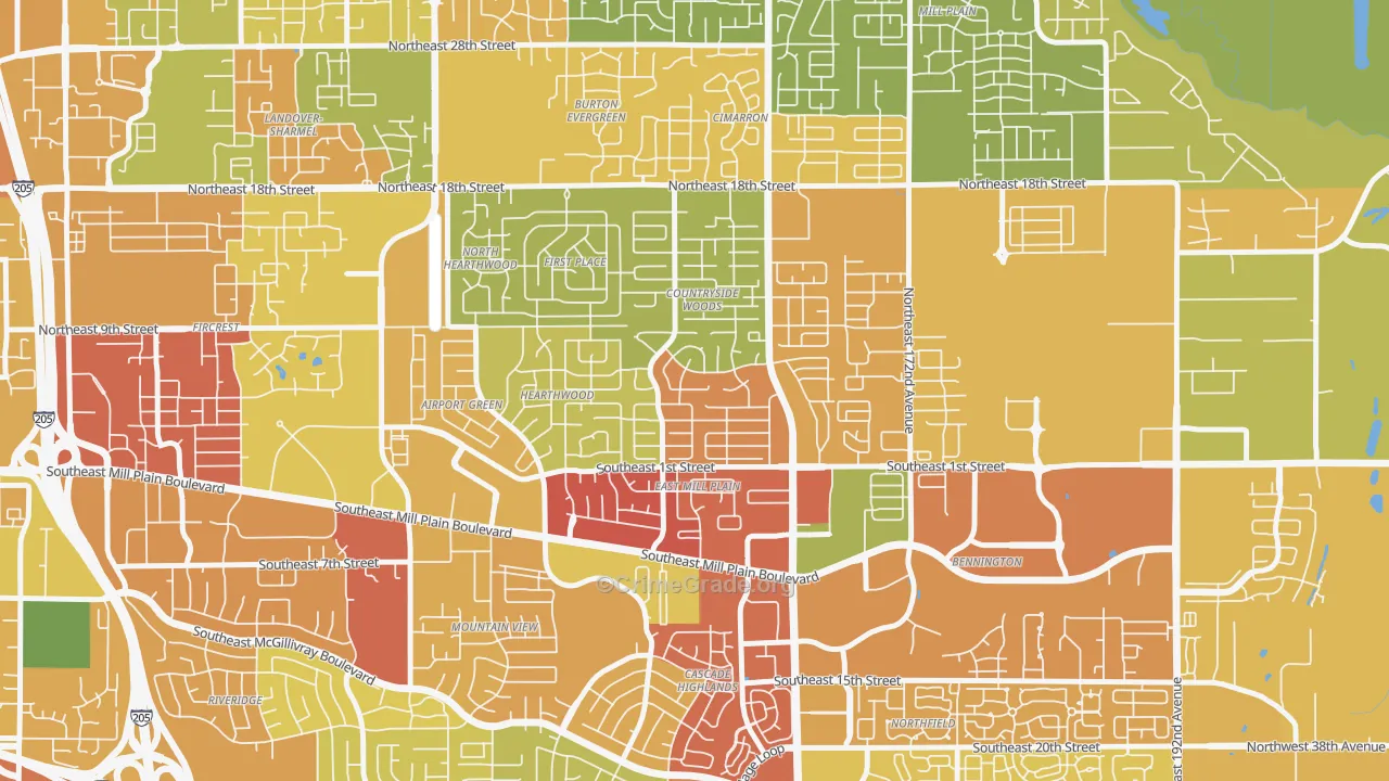 Countryside Woods, Vancouver, WA Map of Drug-Related Crime Rates